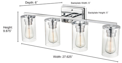 27.63'' Verlana Brushed Nickel 4 Light Bath Vanity