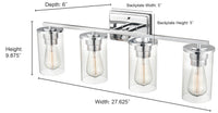 27.63'' Verlana Chrome 4 Light Bath Vanity