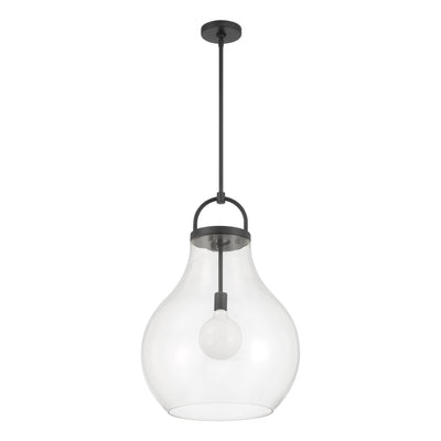 Mansfield 18-inch 1-light Matte Black Pendant Light with Clear Glass Shade