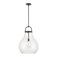 Mansfield 18-inch 1-light Matte Black Pendant Light with Clear Glass Shade