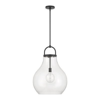 Mansfield 18-inch 1-light Matte Black Pendant Light with Clear Glass Shade