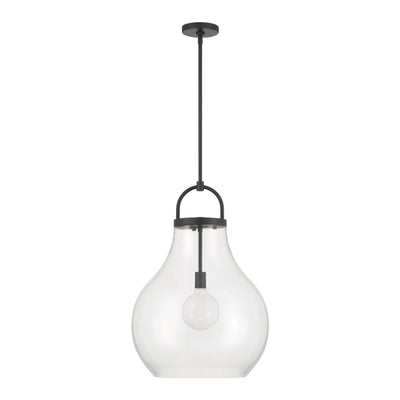 Mansfield 18-inch 1-light Matte Black Pendant Light with Clear Glass Shade