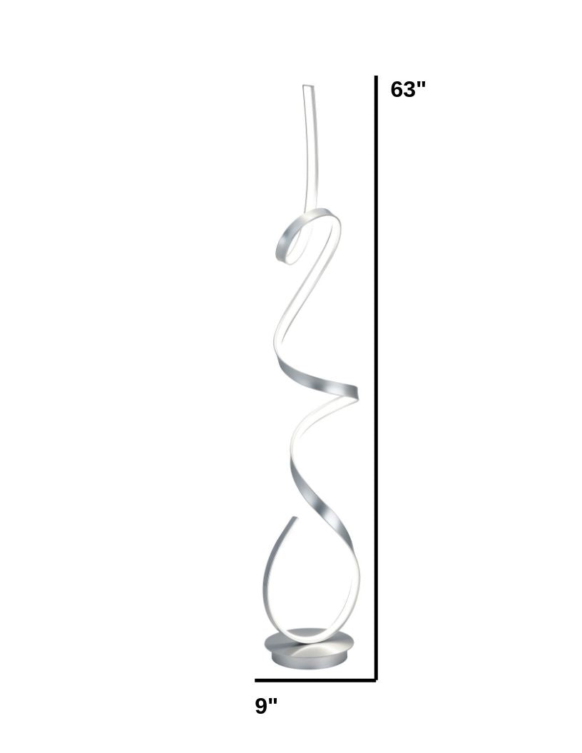 Amsterdam LED Silver 63" Floor Lamp | Dimmable