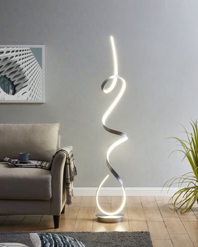 Amsterdam LED Silver 63" Floor Lamp | Dimmable
