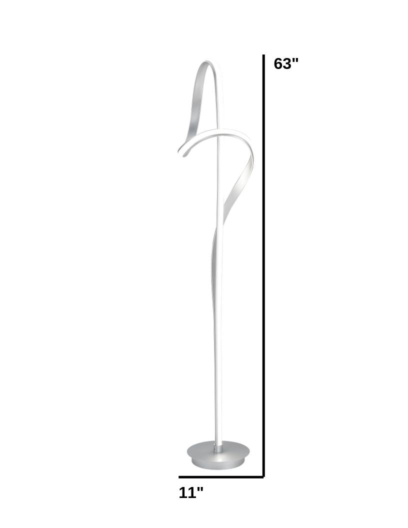 Budapest LED Silver 63" Tall Floor Lamp | Dimmable