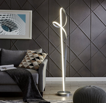 Budapest LED Silver 63" Tall Floor Lamp | Dimmable