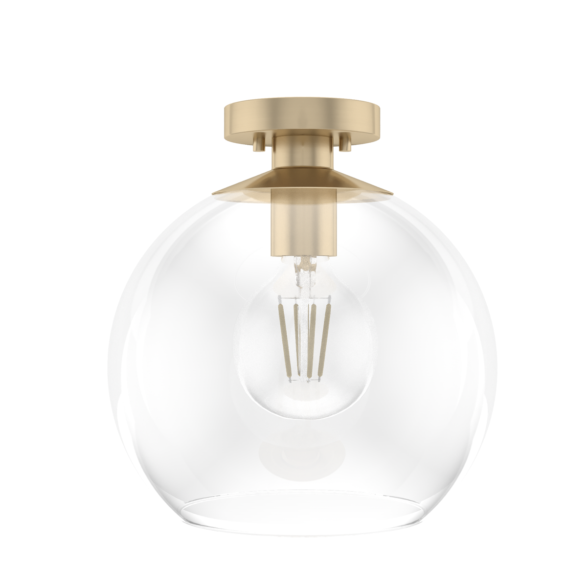 Xidane 12-inch 1-light Alturas Gold Globe Pendant with Clear Glass
