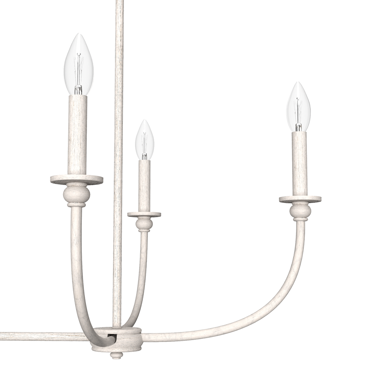 Southcrest 36-inch 6-light Distressed White Linear Chandelier