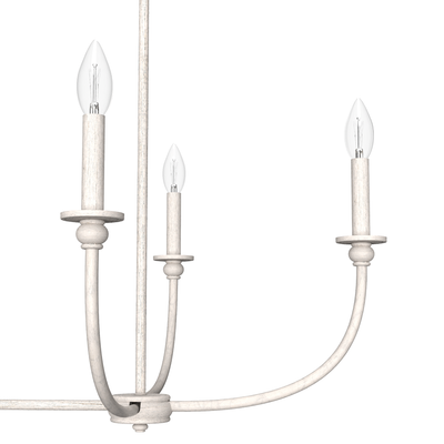 Southcrest 36-inch 6-light Distressed White Linear Chandelier