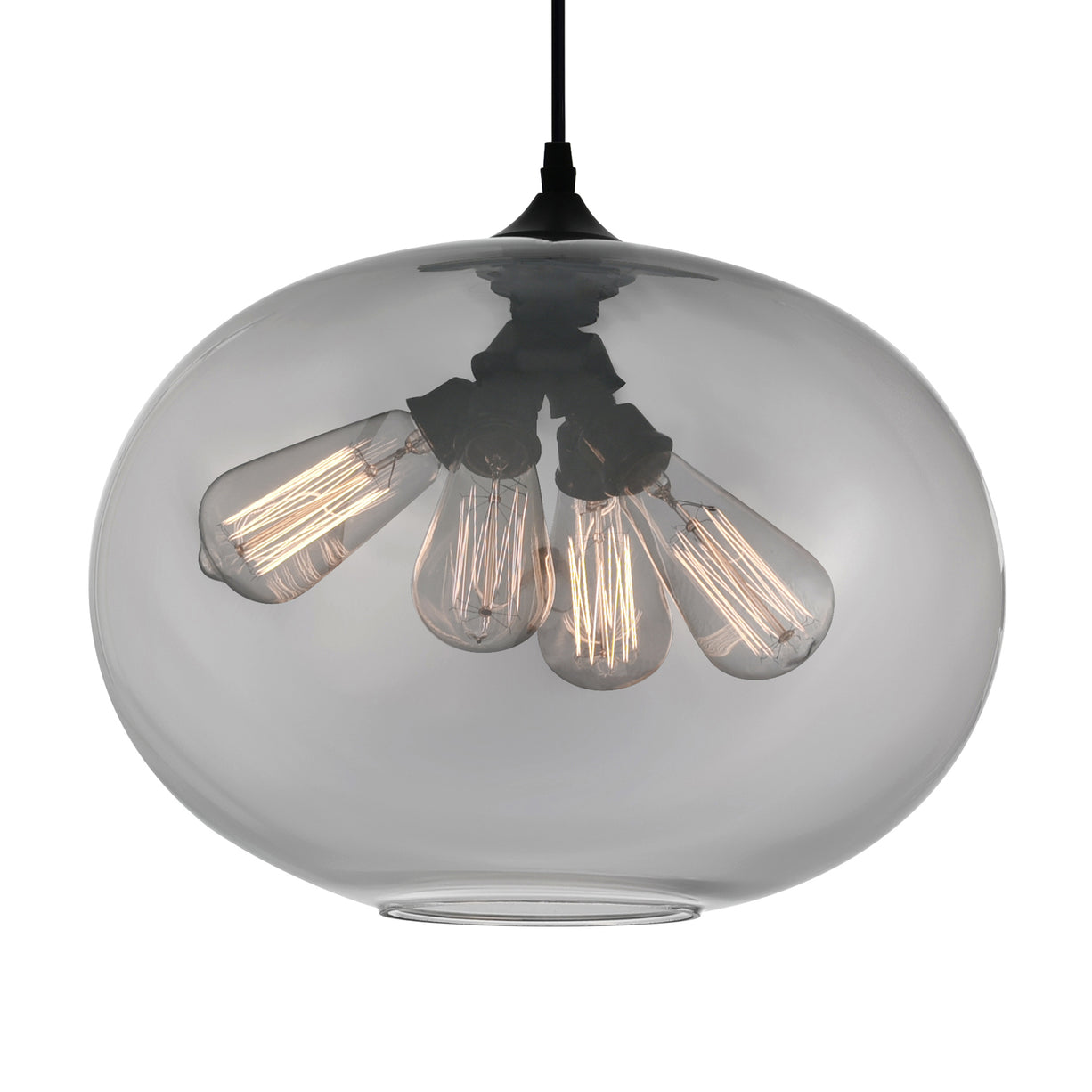 Smoke Down 4 Light 16 Inch Glass Pendant