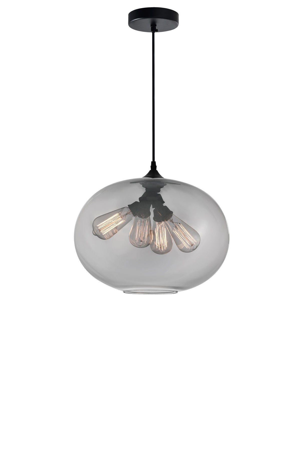 Smoke Down 4 Light 16 Inch Glass Pendant