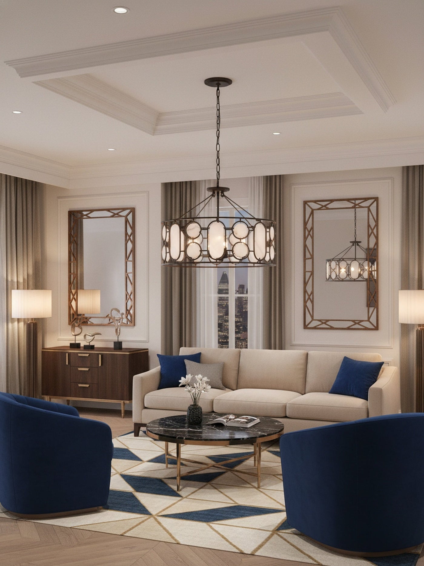Oval Office 6 Light Pendant