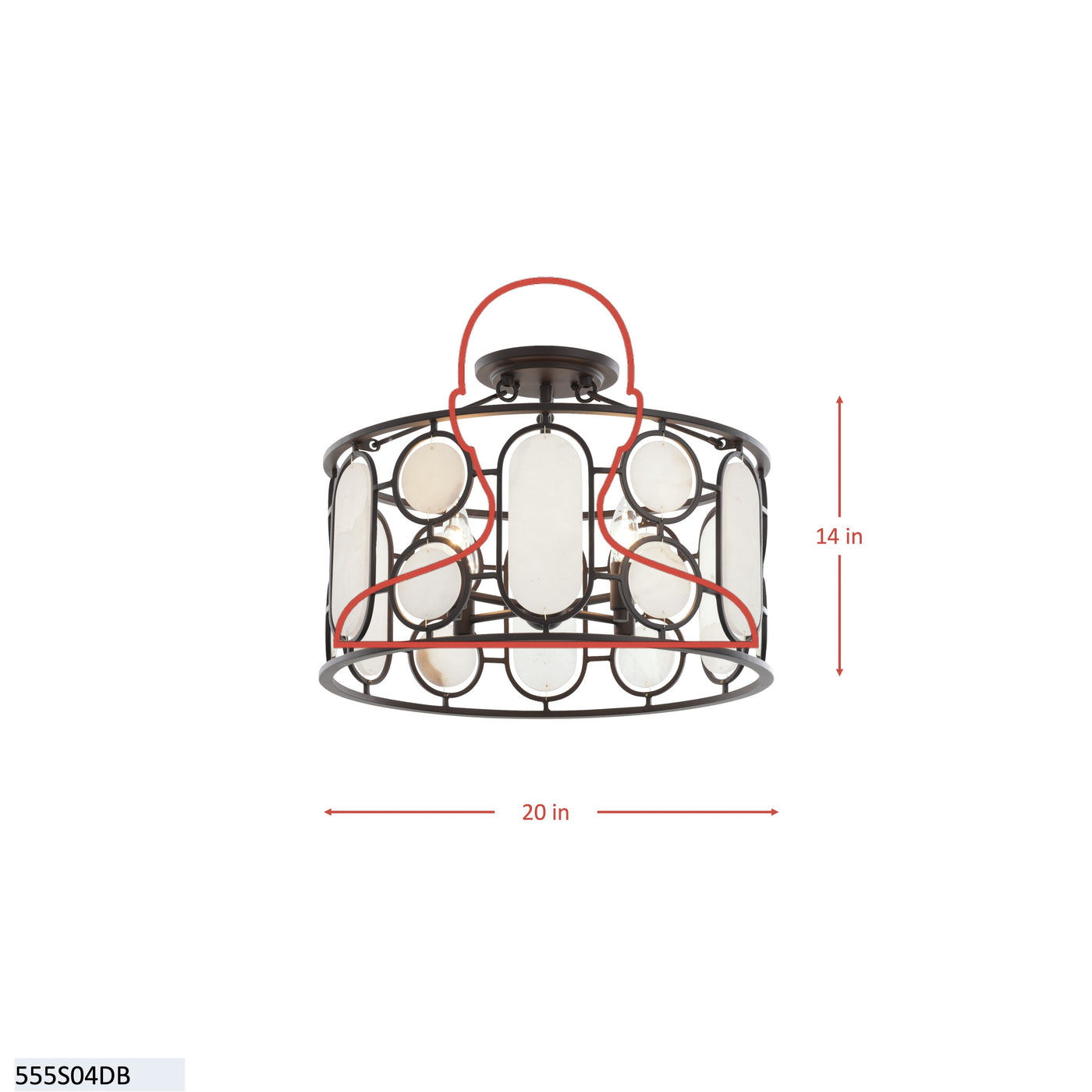 Oval Office 4 Light Semi Flush