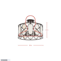 Oval Office 4 Light Semi Flush