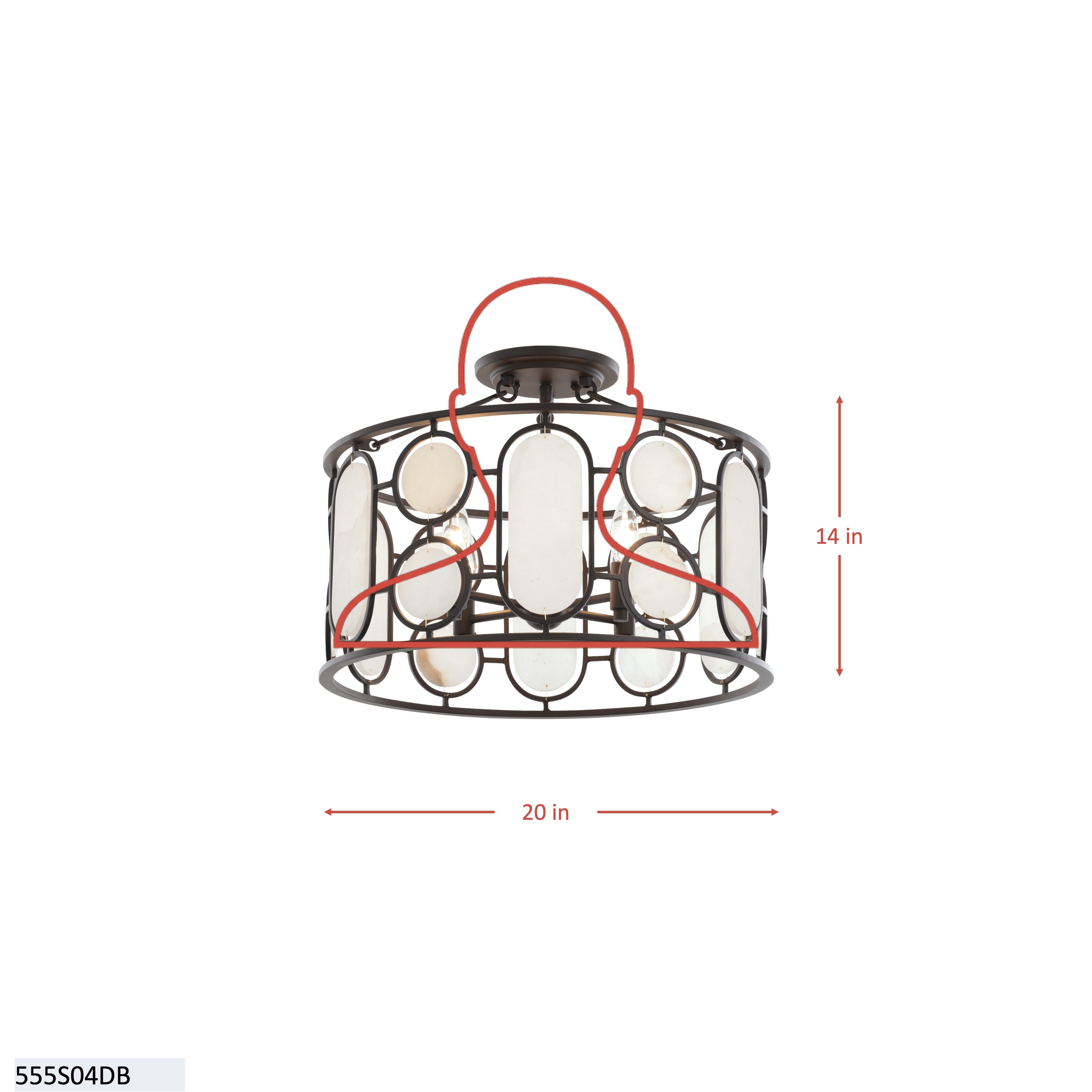 Oval Office 4 Light Semi Flush