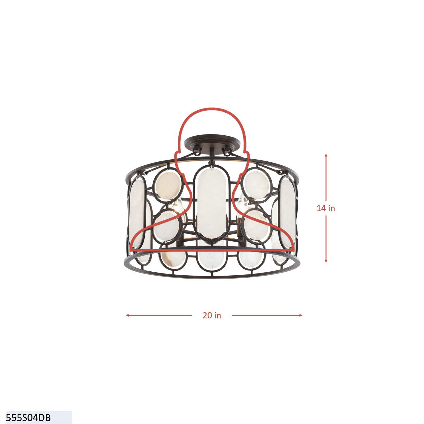 Oval Office 4 Light Semi Flush