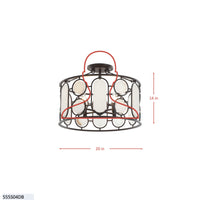 Oval Office 4 Light Semi Flush