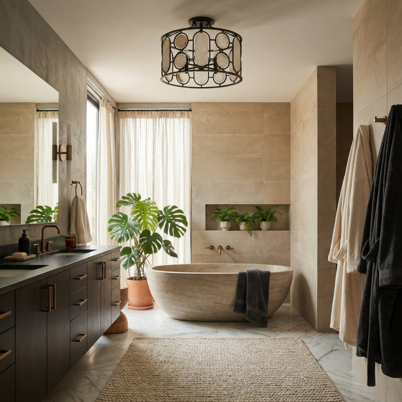 Oval Office 4 Light Semi Flush