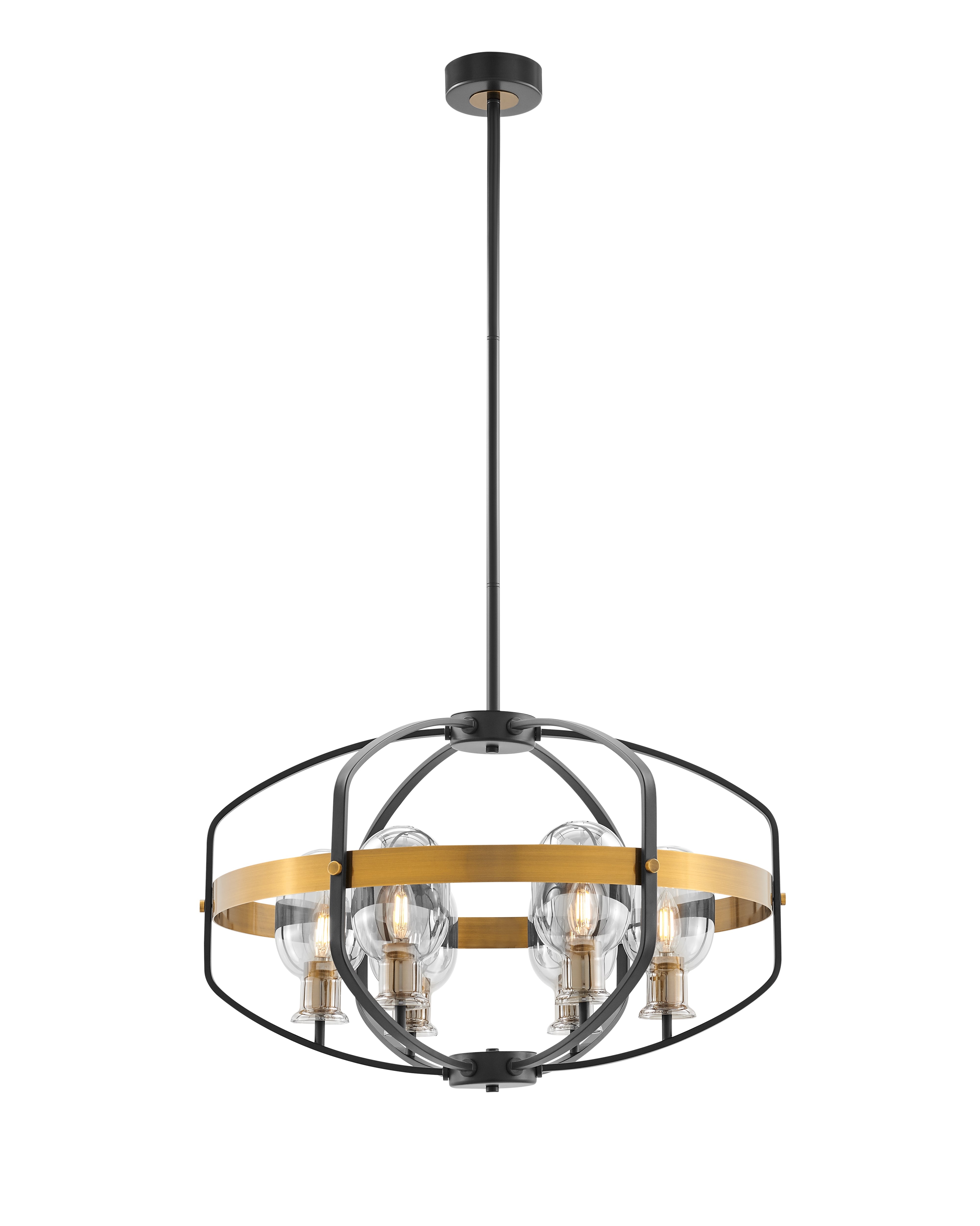Opia Vintage Chandelier Gold & Black | 8 Light