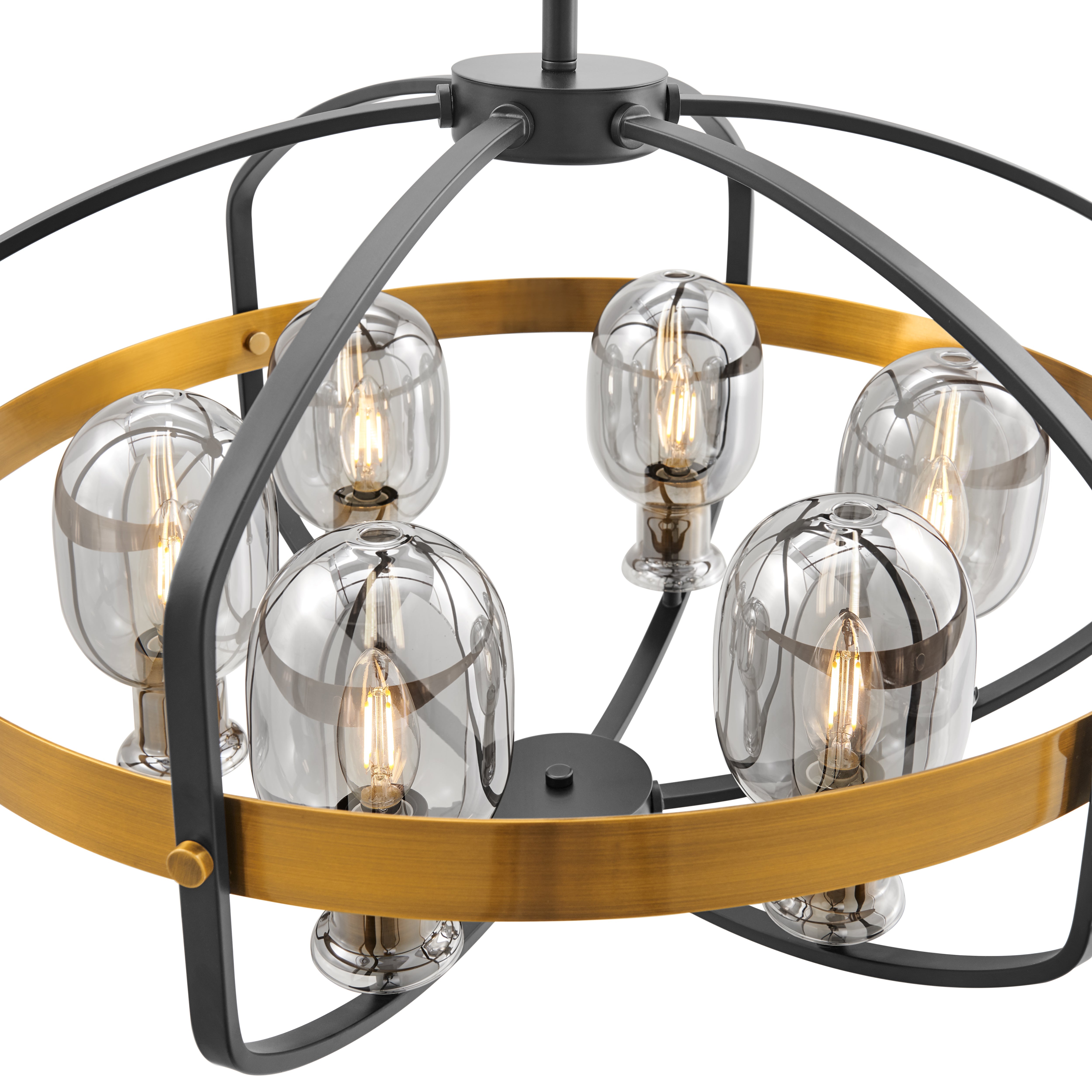 Opia Vintage Chandelier Gold & Black | 8 Light