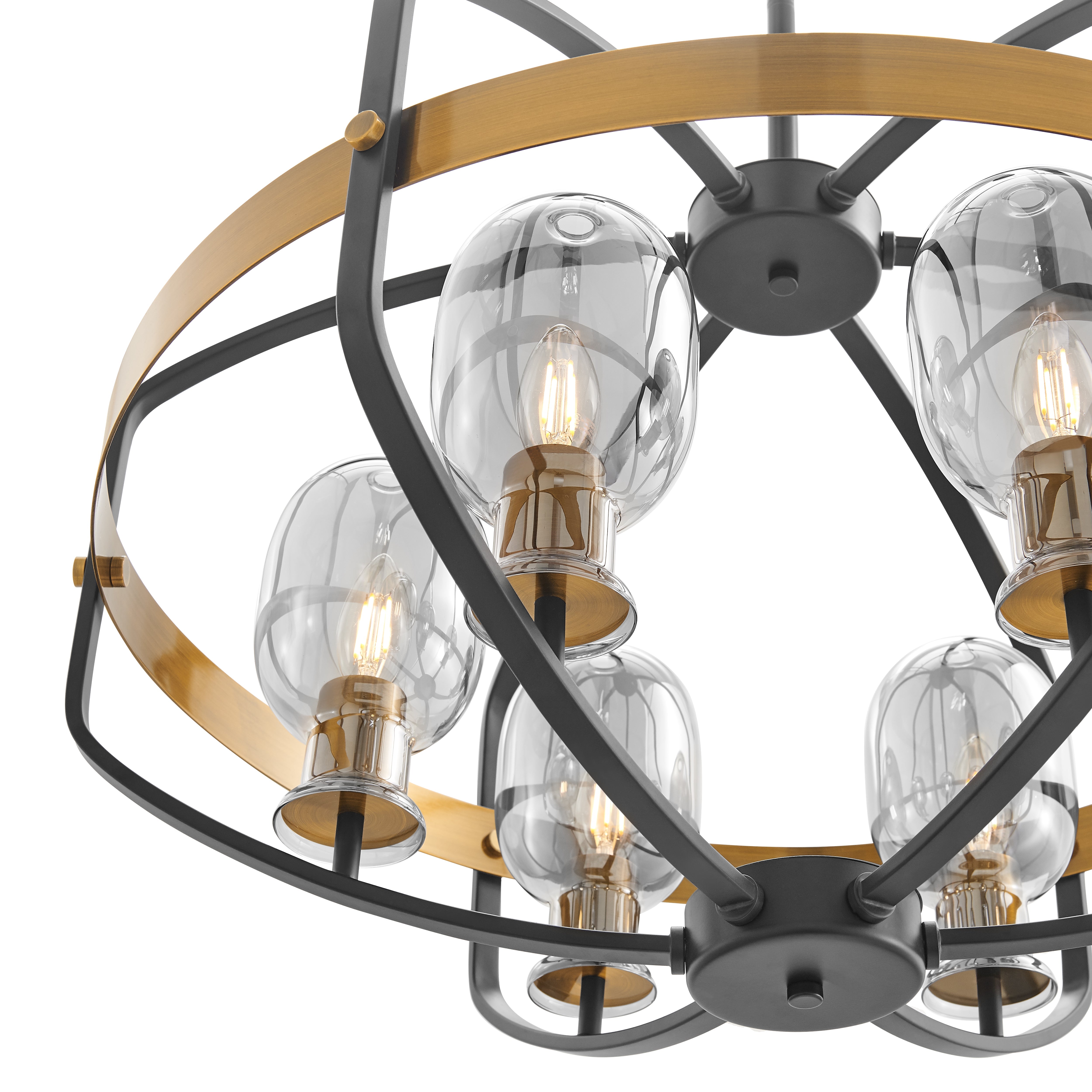 Opia Vintage Chandelier Gold & Black | 8 Light
