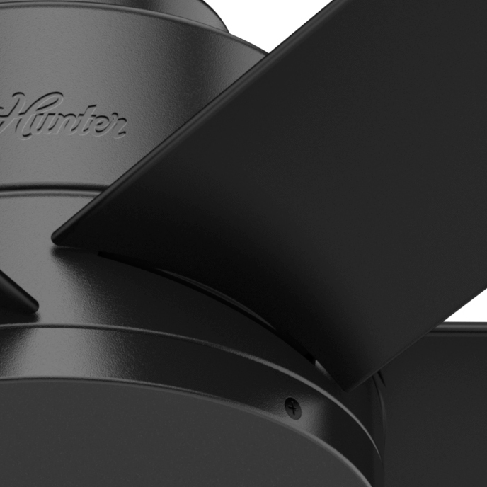 44 inch Kennicott Matte Black Damp Rated Ceiling Fan and Wall Control