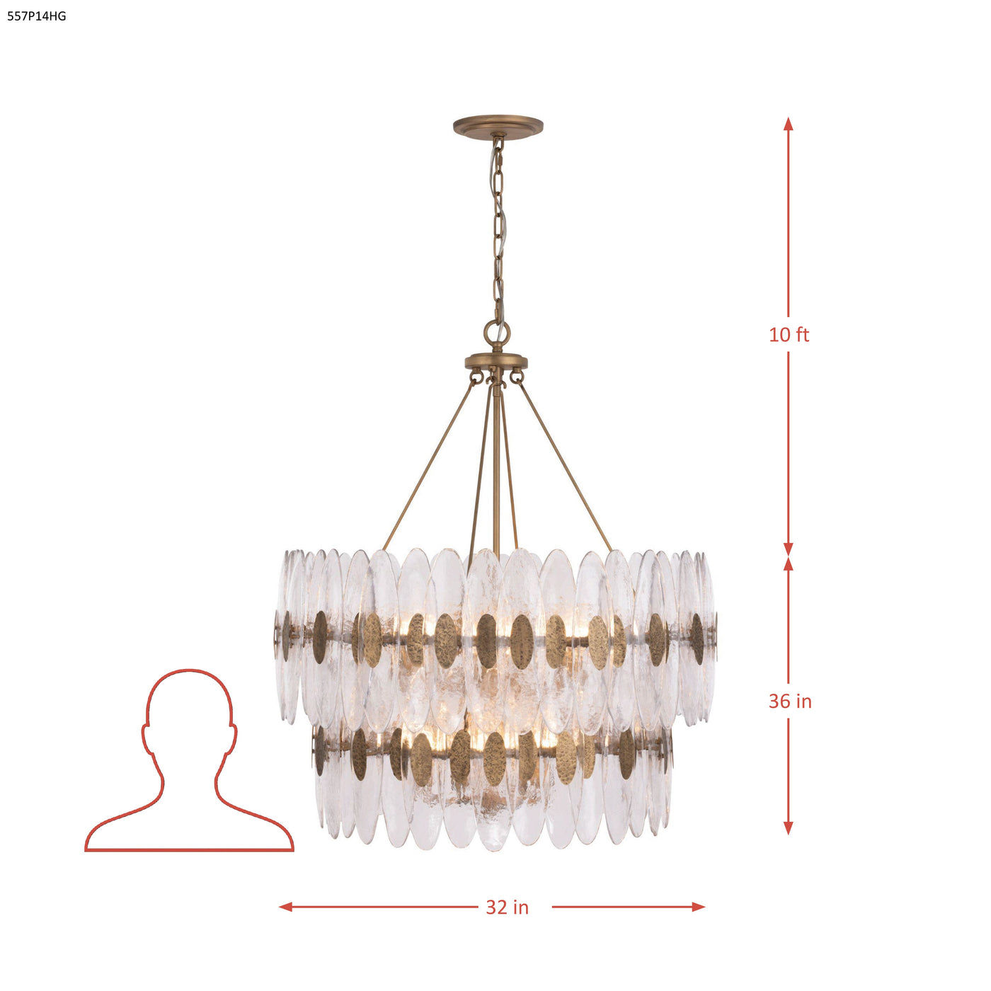 Aurora 14 Light 2 Tier Pendant