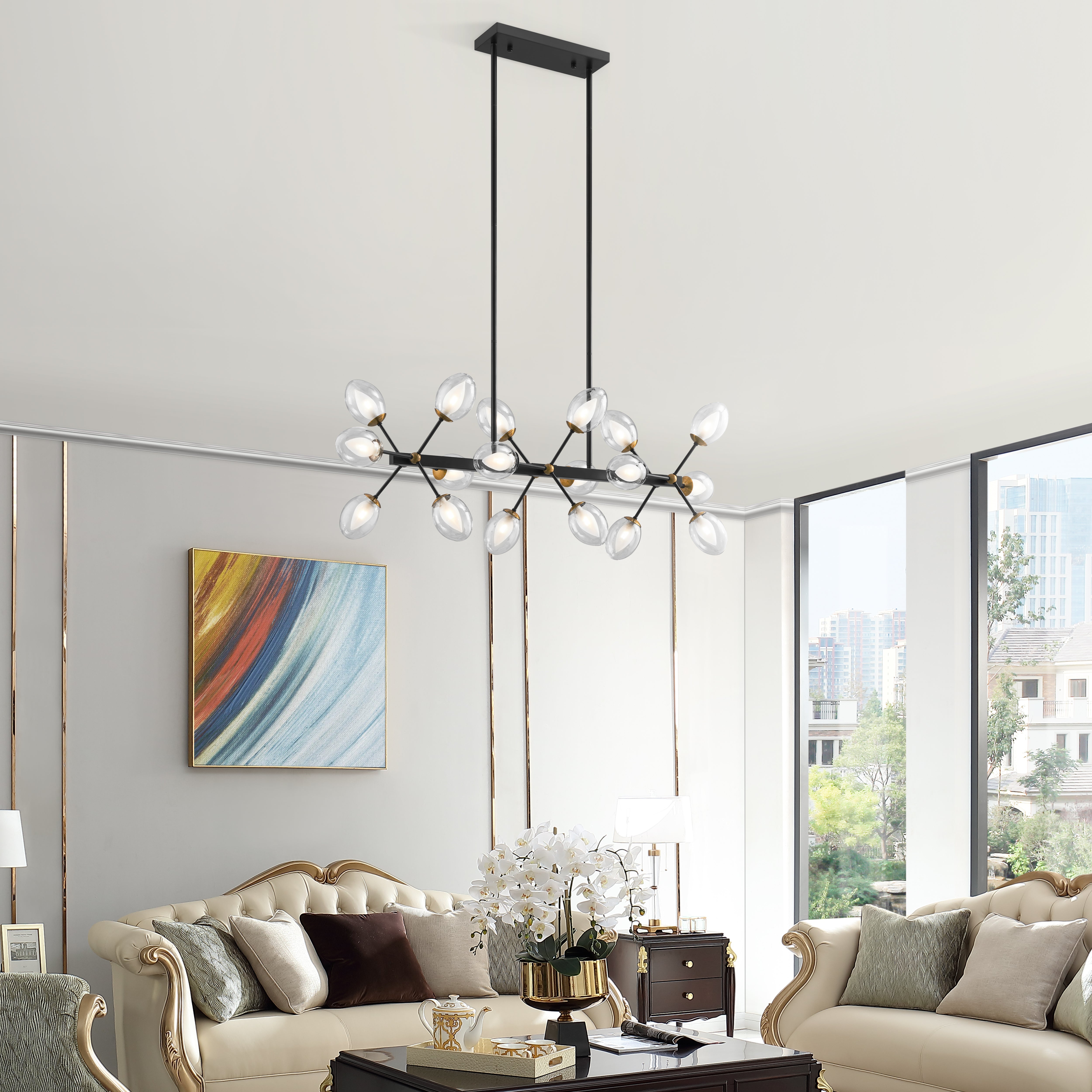 Nodus Crystal Rectangular Chandelier | 18 Lights