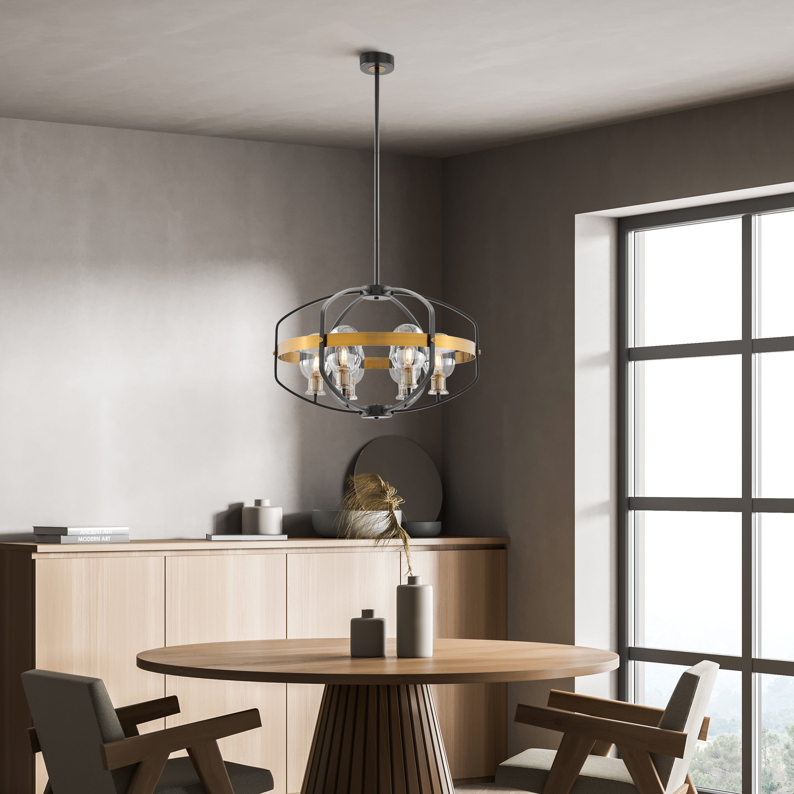 Opia Vintage Chandelier Gold & Black | 8 Light