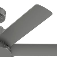 44 inch Kennicott Matte Silver Damp Rated Ceiling Fan and Wall Control