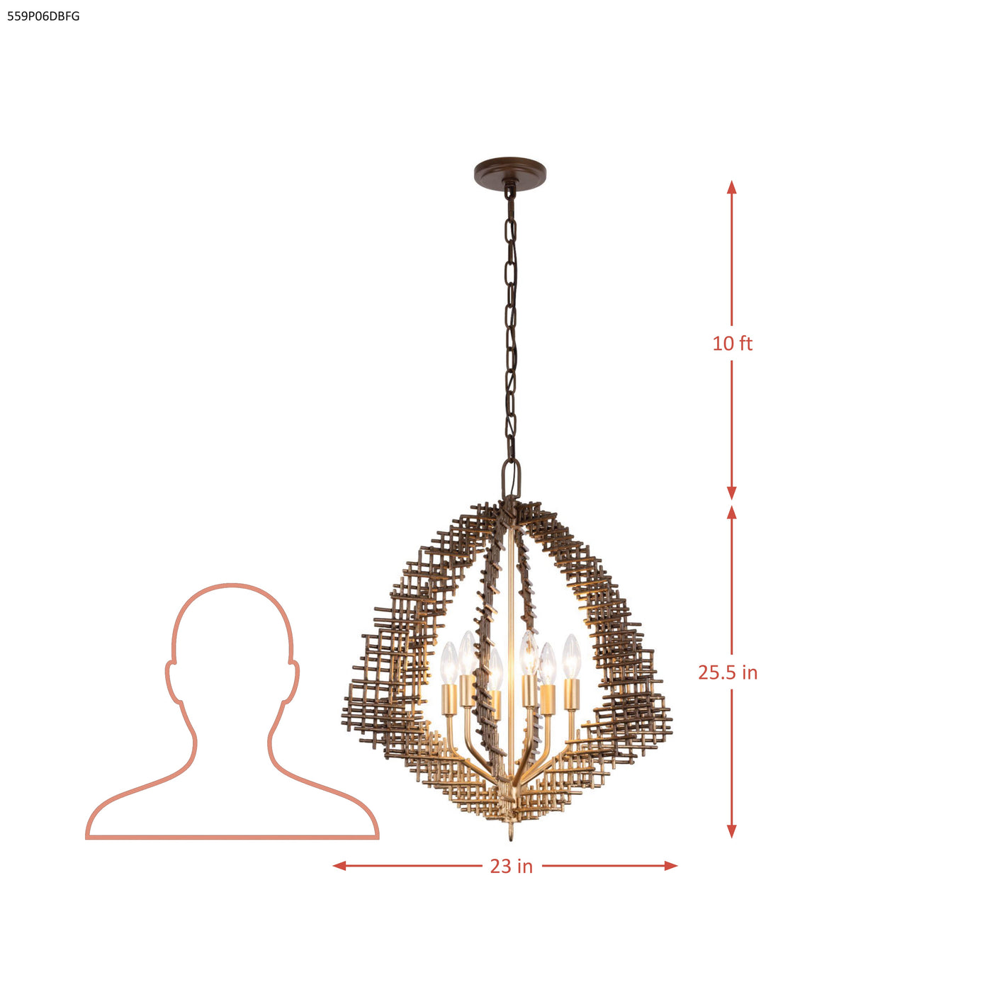 Construct 6 Light Pendant