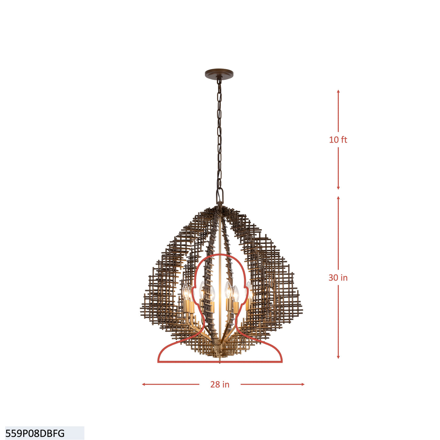 Construct 8 Light Pendant