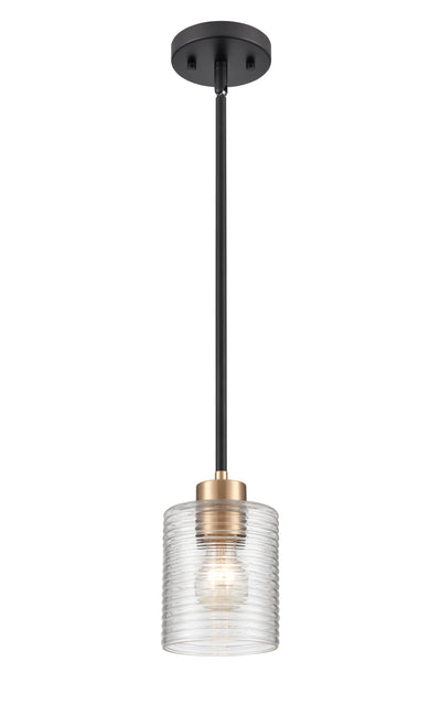 7.25'' Renitta Matte Black/Modern Gold 1 Light Mini Pendant