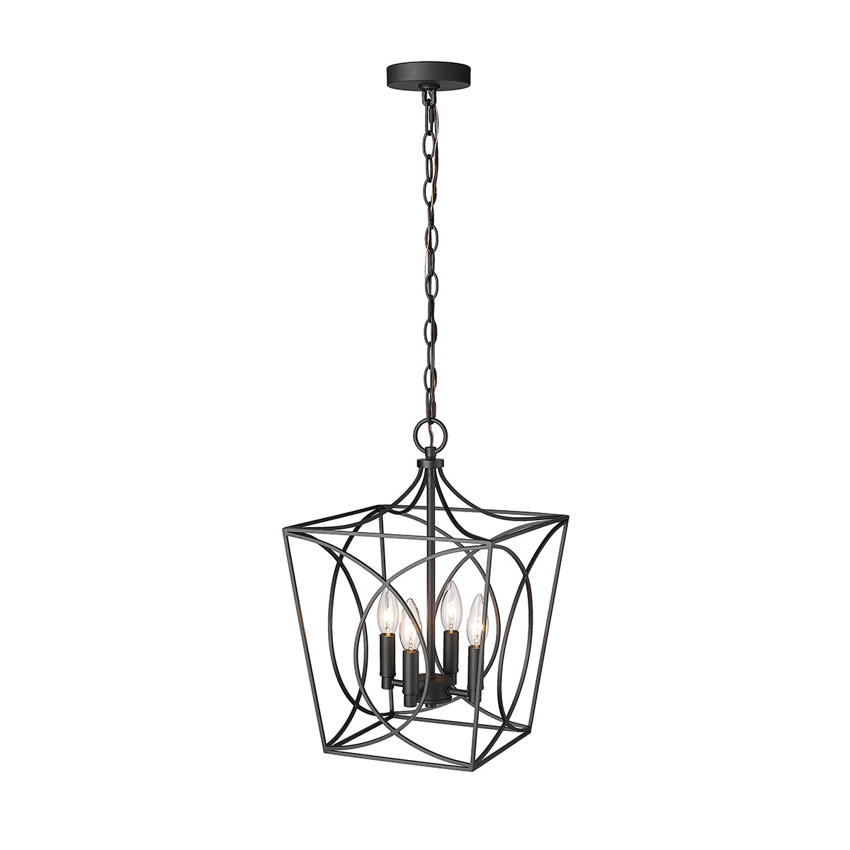 18.25'' Tracy Matte Black 4 Light Pendant