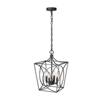 18.25'' Tracy Matte Black 4 Light Pendant
