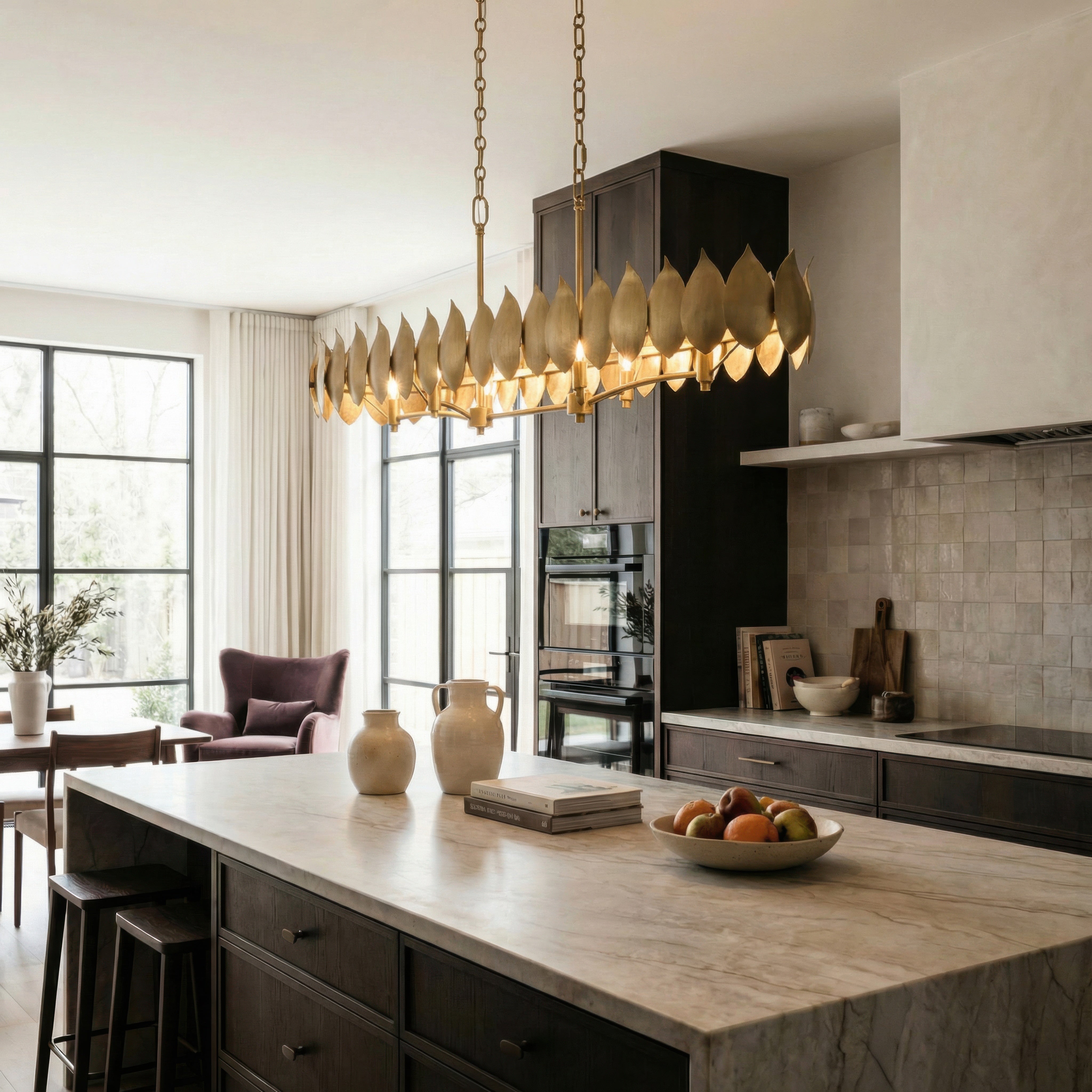 Petal Reign 6 Light Linear Pendants
