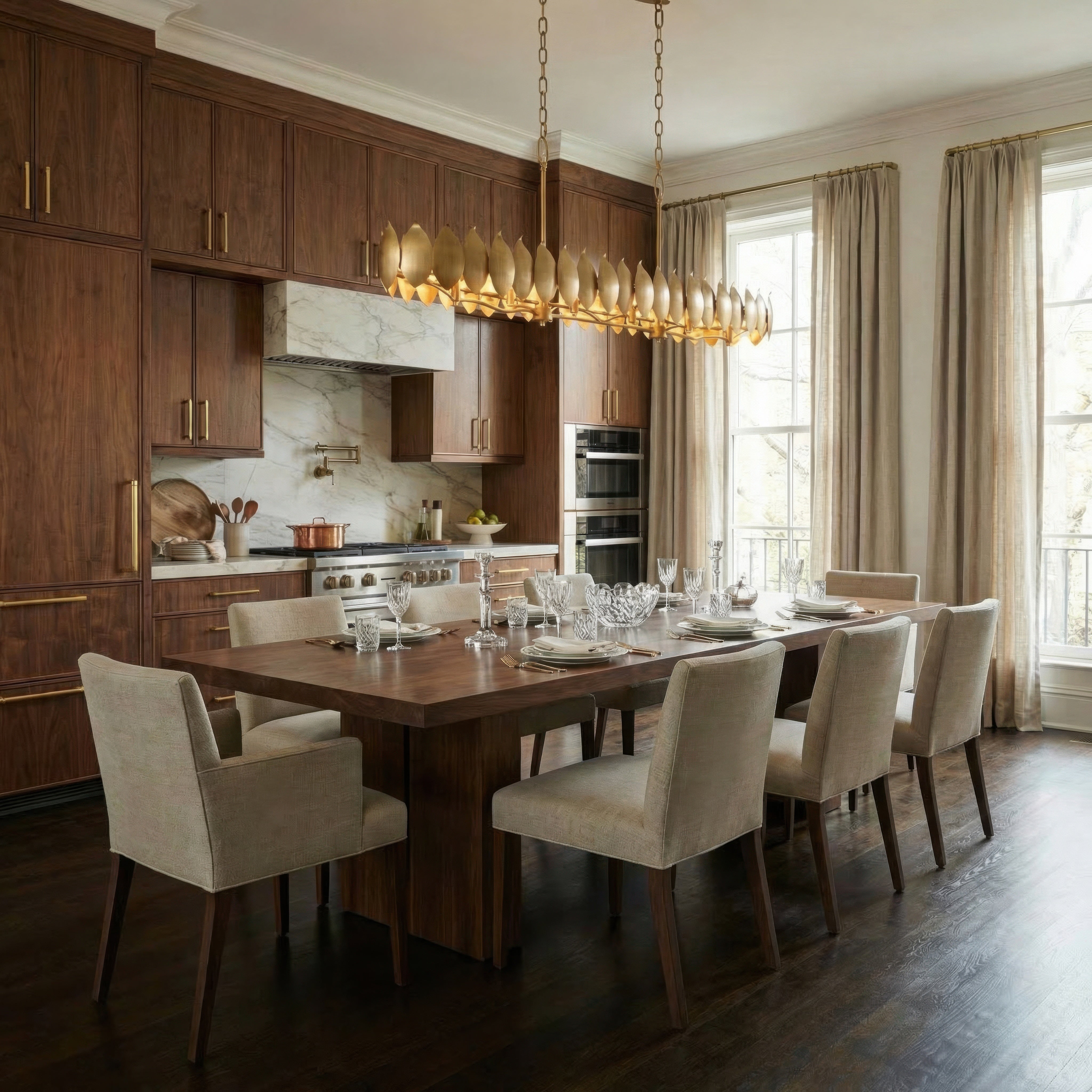 Petal Reign 8 Light Linear Pendants
