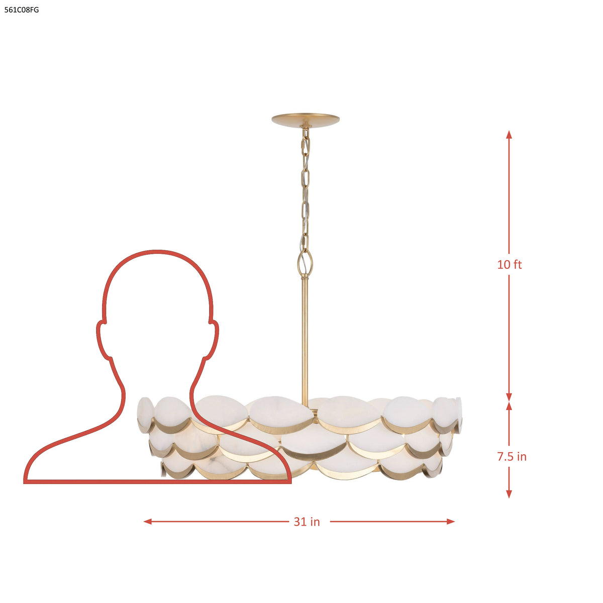 High Tide 8 Light Pendant