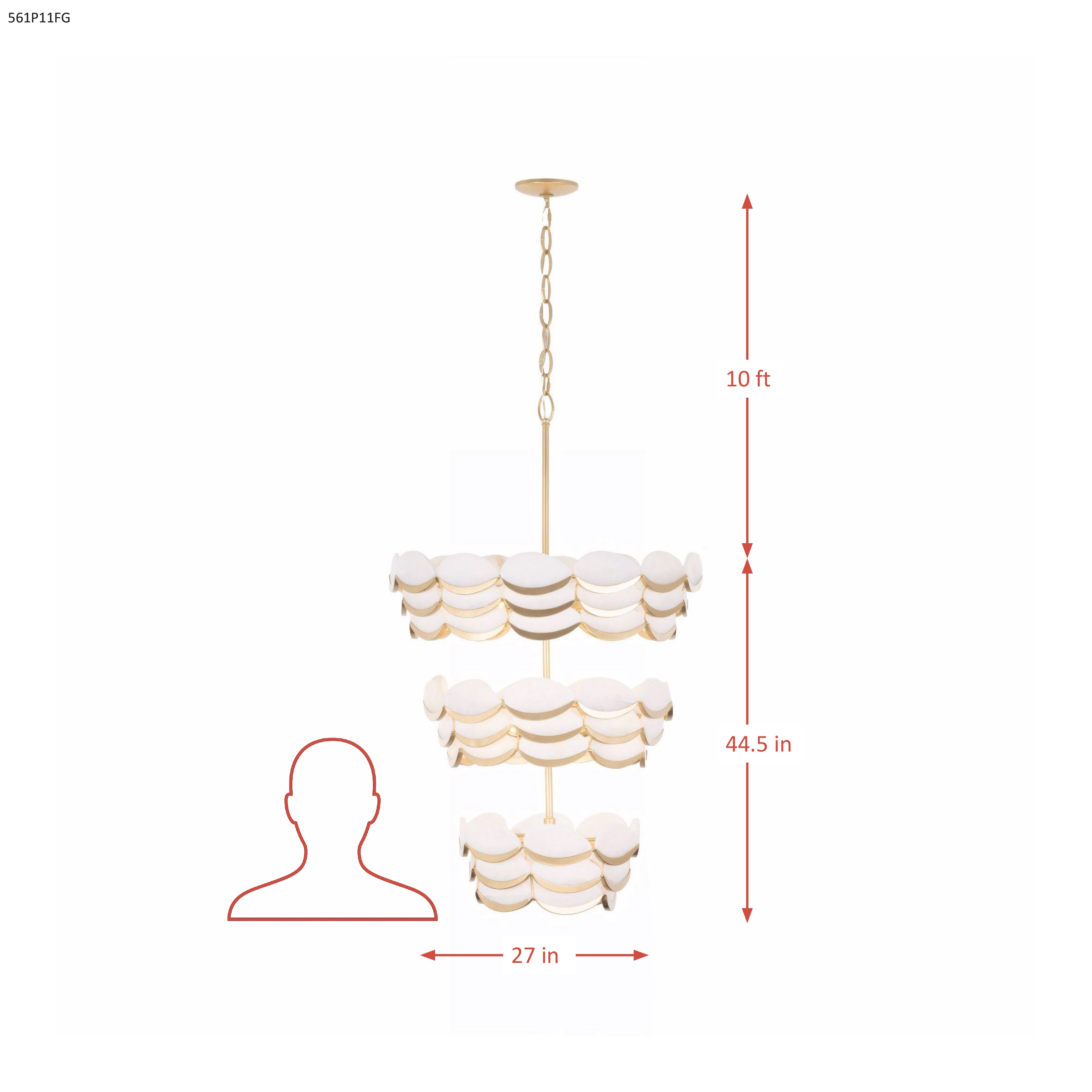 High Tide 11 Light 3 Tier Pendant