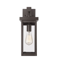 16-inch Barkeley Powder Coated Bronze 1-Light Outdoor Wall Sconce with Clear Glass