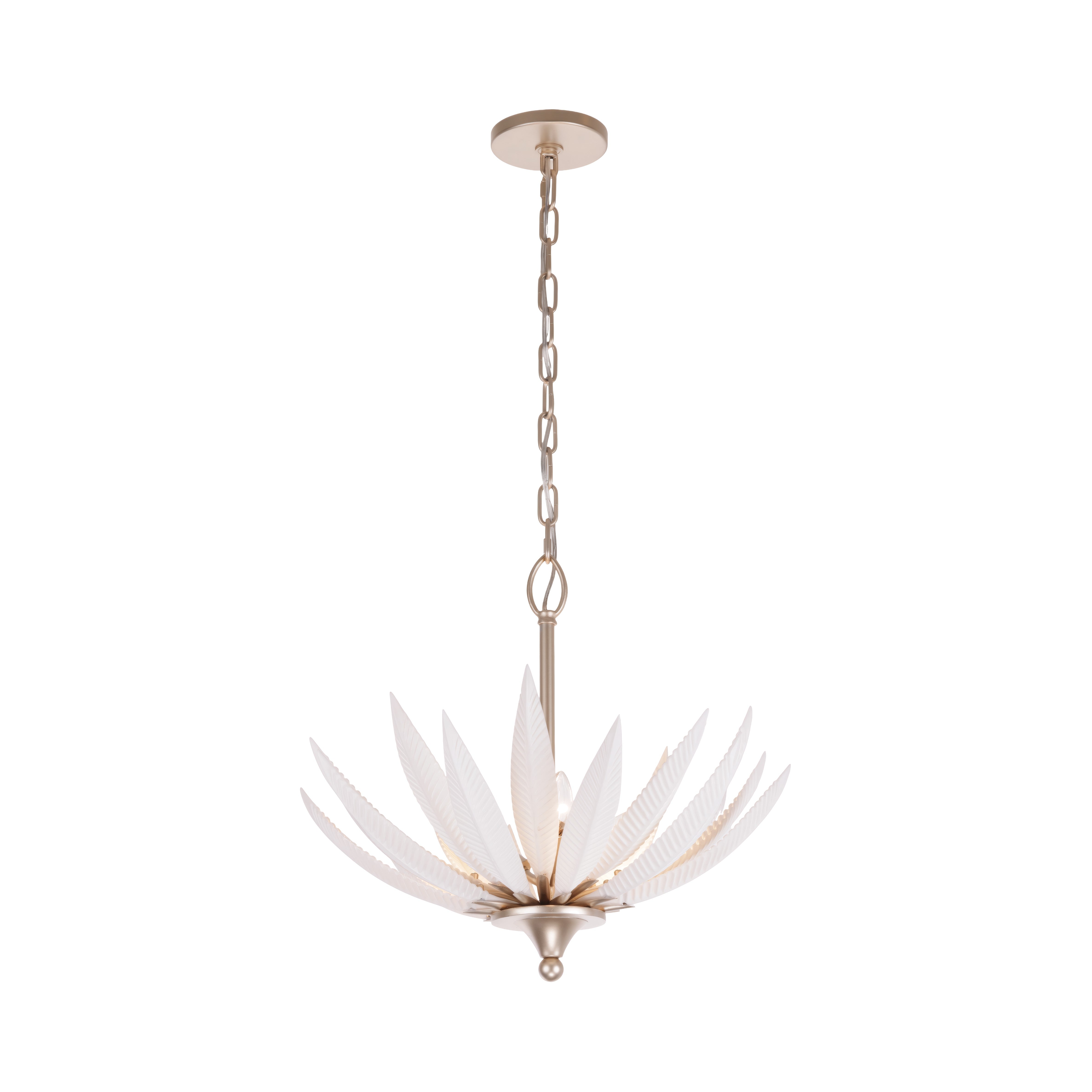 Zanara 3 Light Pendant with 3D Printed Ceramic Leaves
