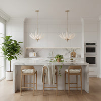 Zanara 3 Light Pendant with 3D Printed Ceramic Leaves