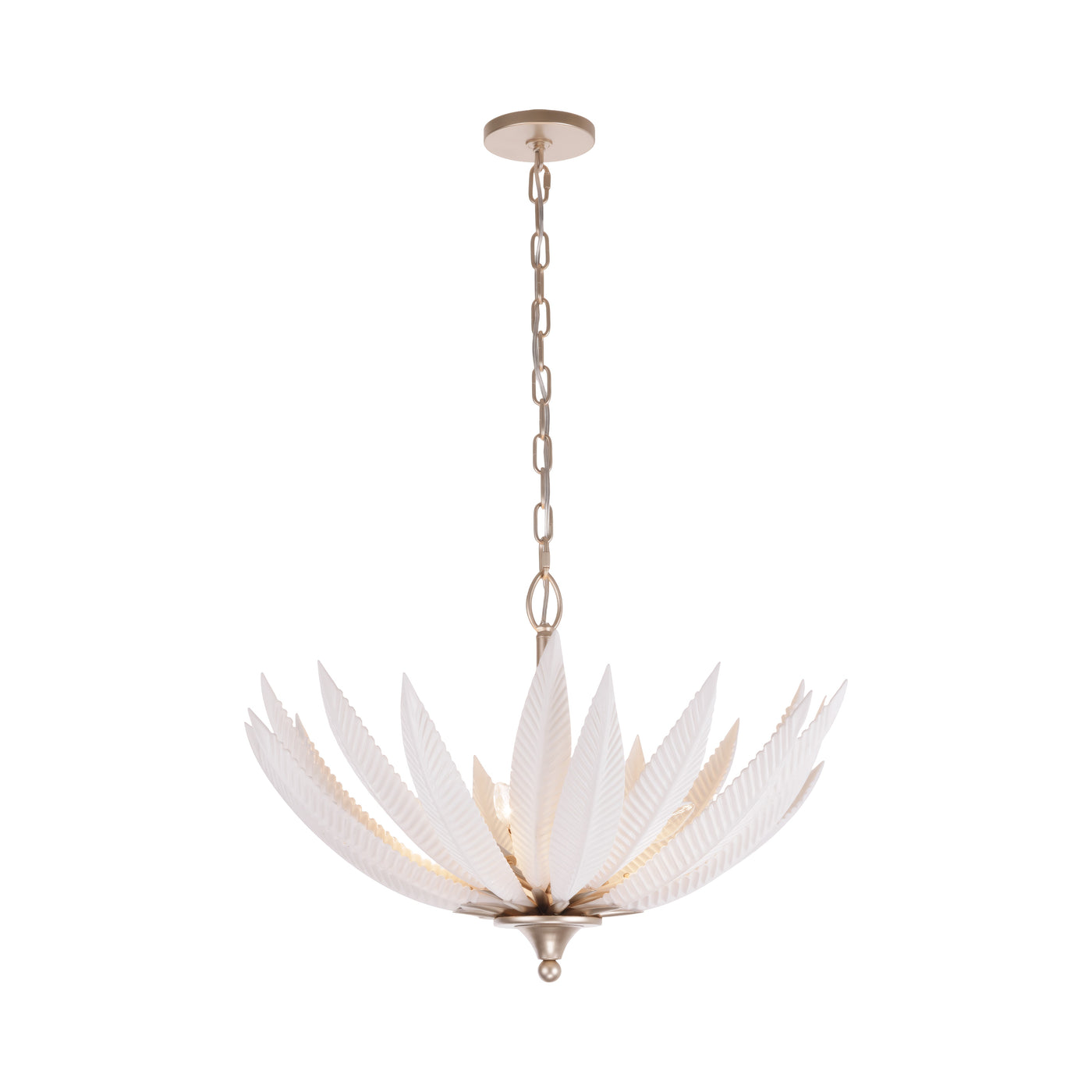 Zanara 6 Light Pendantwith 3D Printed Ceramic Leaves