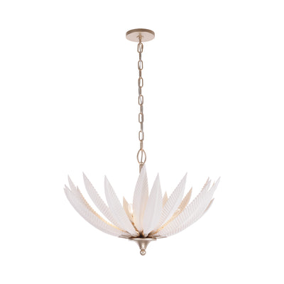 Zanara 6 Light Pendantwith 3D Printed Ceramic Leaves