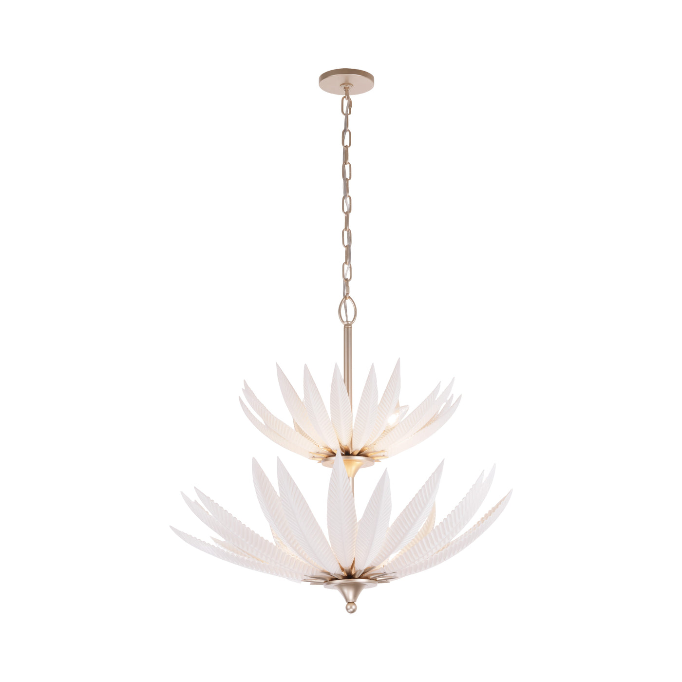 Zanara 9 Light Pendantwith 3D Printed Ceramic Leaves