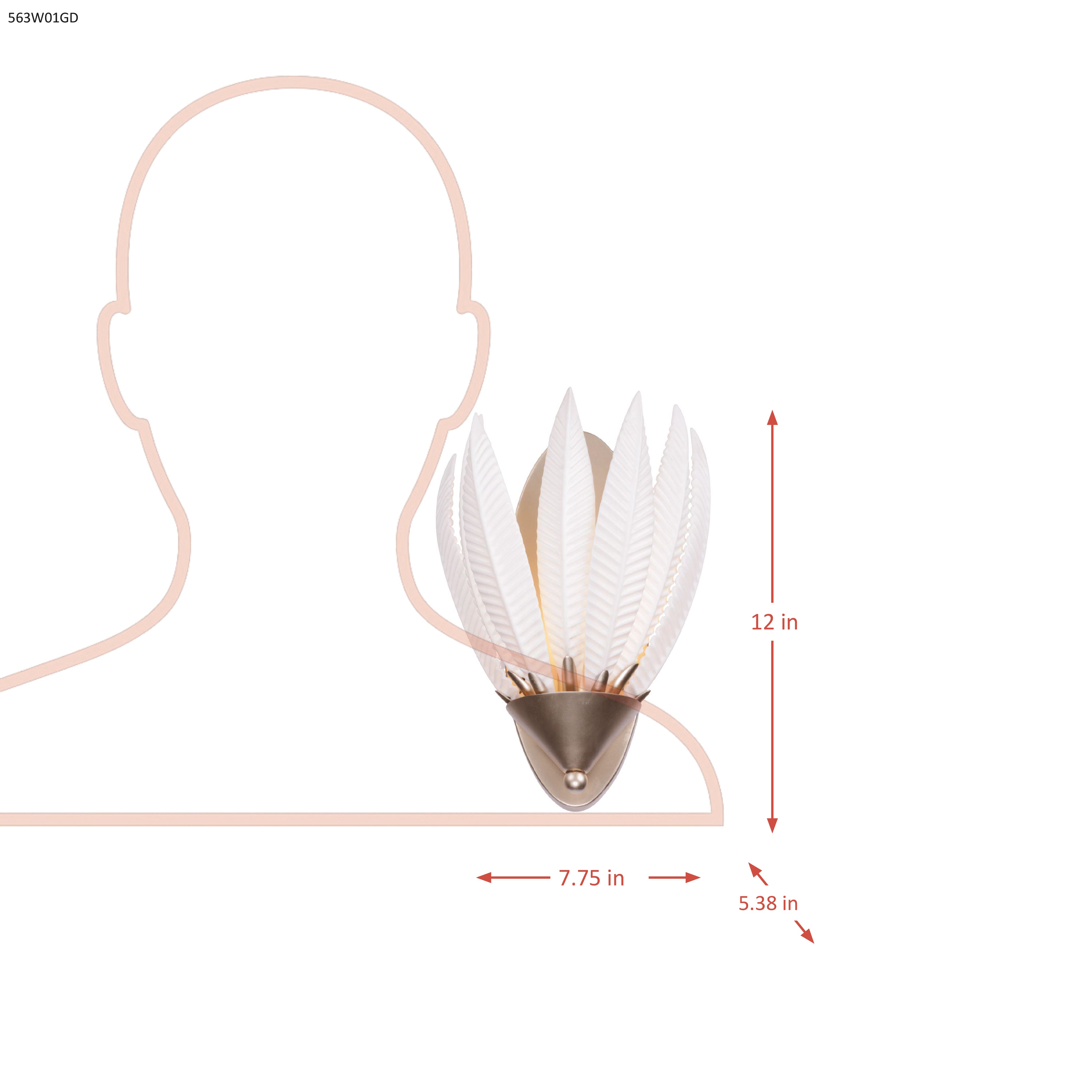 Zanara 1 light Wall Sconcewith 3D Printed Ceramic Leaves