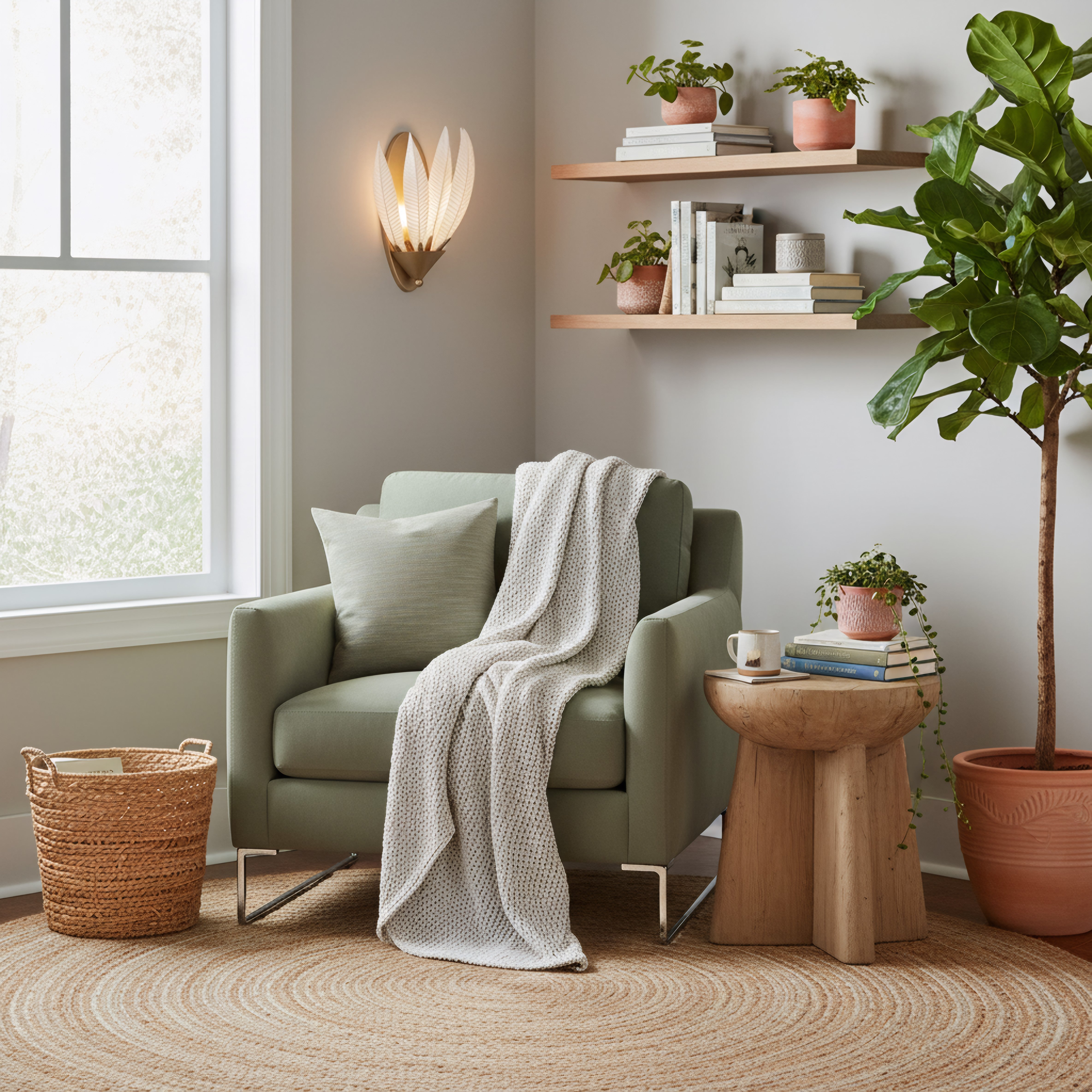 Zanara 1 light Wall Sconcewith 3D Printed Ceramic Leaves