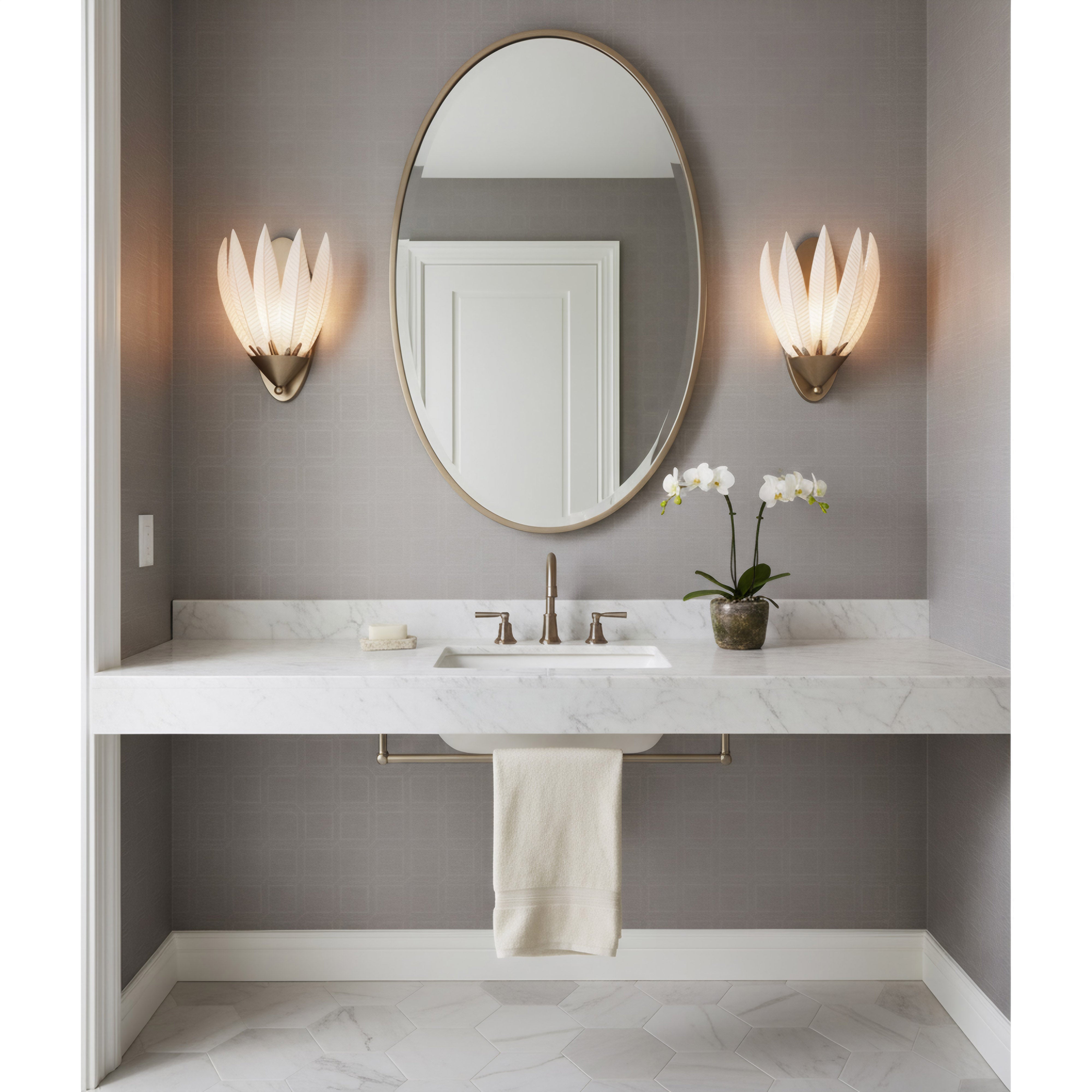 Zanara 1 light Wall Sconcewith 3D Printed Ceramic Leaves