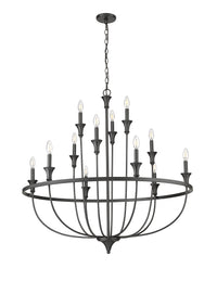 40.2'' Emery Matte Black 12 Light Chandelier