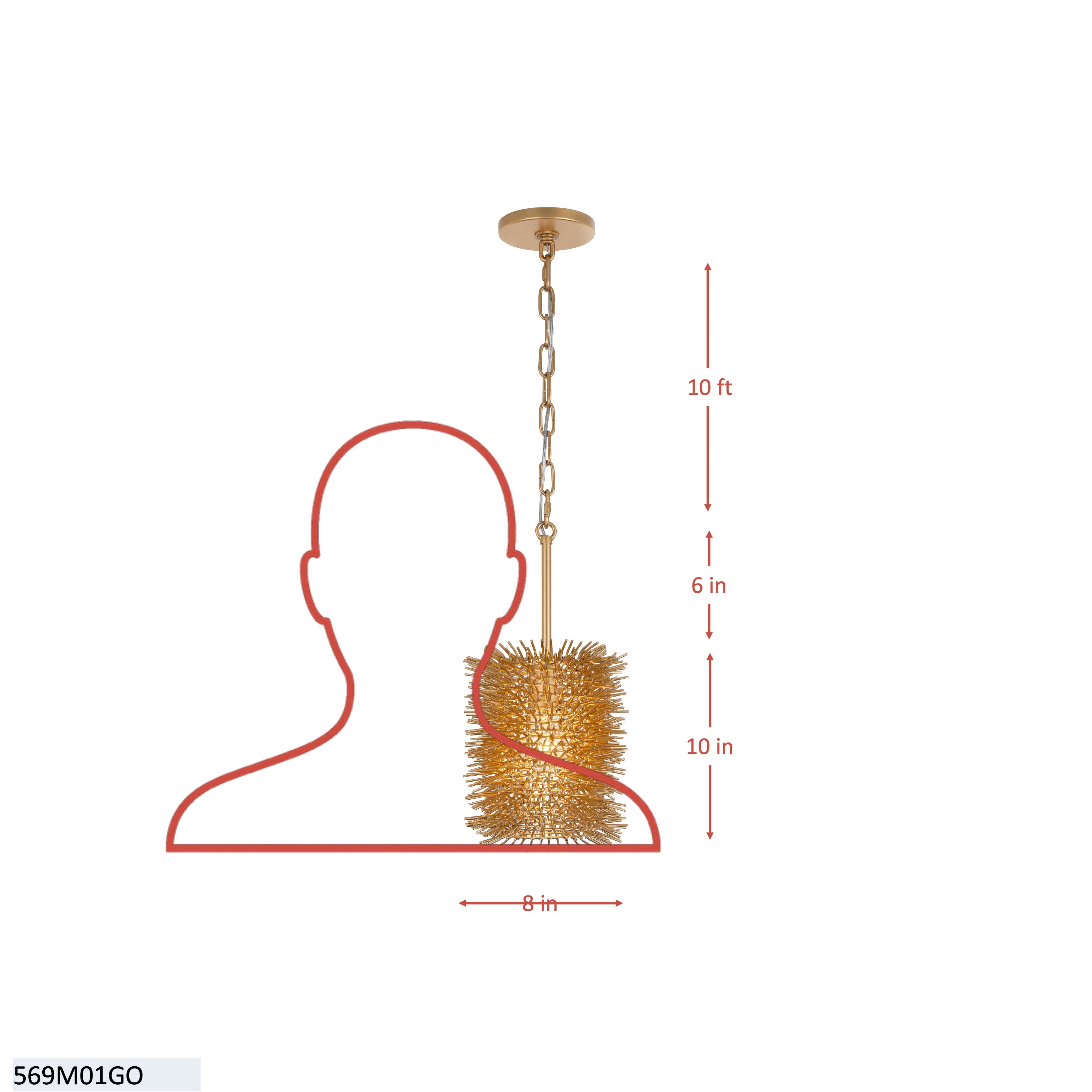 Urchin 1 Light Cylinder Mini Pendant